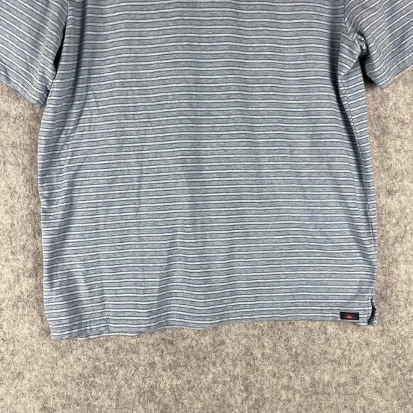 Faherty Movement Polo Shirt Mens Large Blue Striped Pima Cotton Modal Stretch - Picture 3 of 13